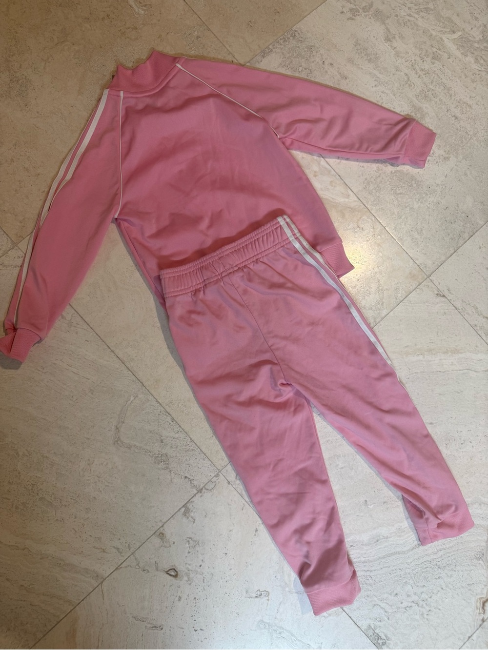 Adidas Pink Kids Firebird Tracksuit - Double Stripes Sz 3/4 US BNWOT - Picture 2 of 4
